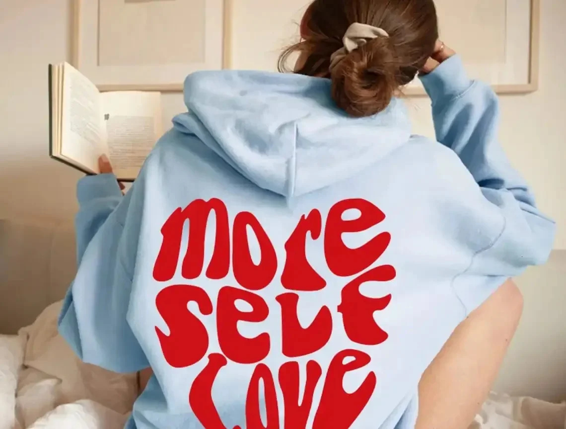 Simple Letter Casual Sports Hoodie High Quality Gothic European and American Printed Hoodie Long Sleeve 241214