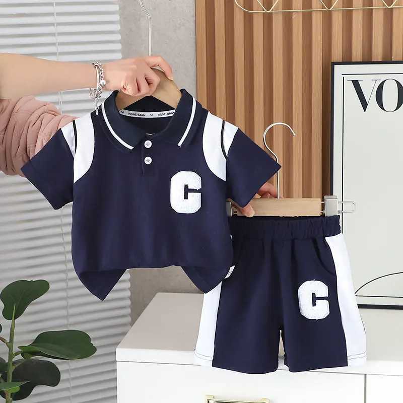 Clothing Sets Summer Kids Clothes Baby Children Boys Fashion T-Shirt Shorts 2Pcs/Set Toddler Casual Embroidery Clothing Infant Tracksuits Suit H241214