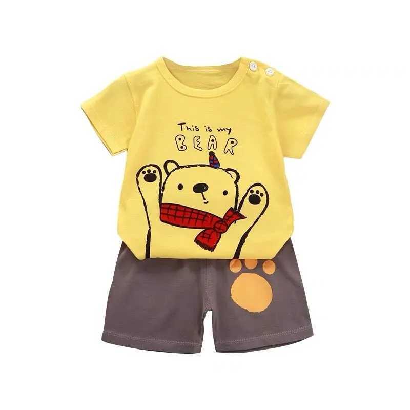 Clothing Sets Short Sleeve Tracksuits For Kids Fruit Print Tshirt +Shorts Summer Cute Clothing 2pcs Thin Loose Tops Shorts Boys Baby Sets H241214