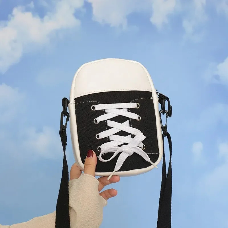 Womens Bag Canvas Bag Fashion Creative Personalized Shoe Shape Shoulder Cross Body Bag Womens Fun Handbag and Wallet 241213