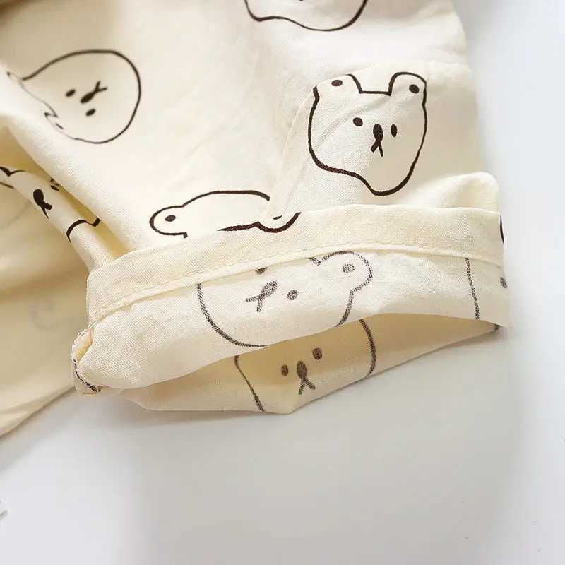 Clothing Sets Children Clothes Cartoon Bear Baby Boy Short Sleeve Full Printe Causal Shirts Pants 2Pcs/set Kid Fashion Toddler Tracksuits H241214