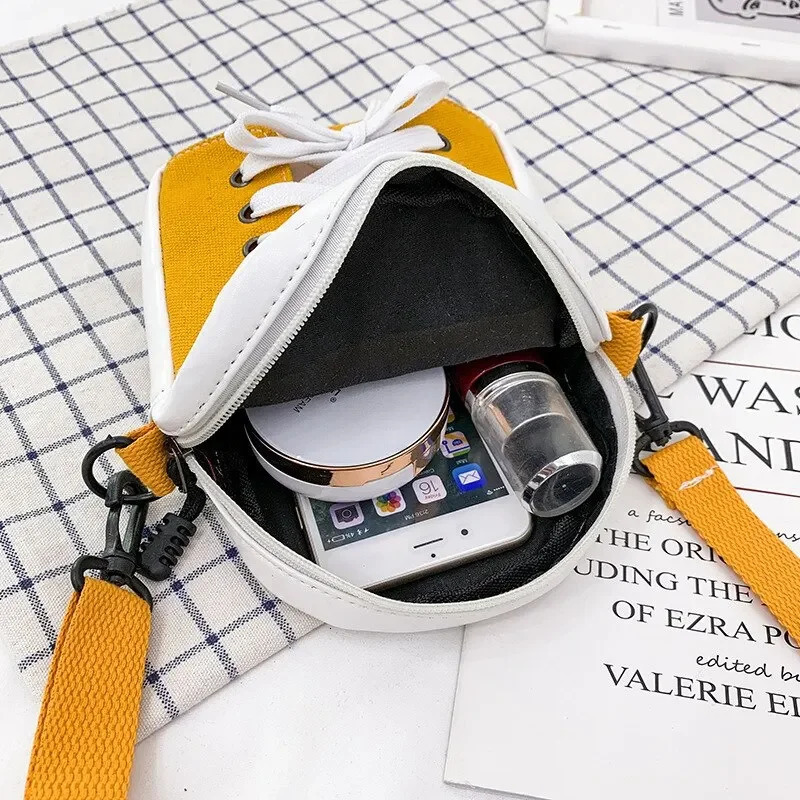 Womens Bag Canvas Bag Fashion Creative Personalized Shoe Shape Shoulder Cross Body Bag Womens Fun Handbag and Wallet 241213