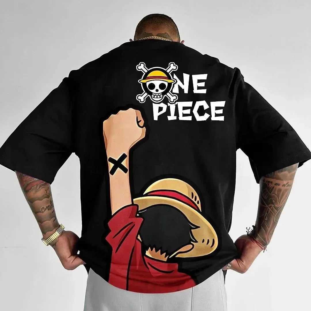 Men's T-Shirts One piece Roronoa Zoro Luffy mens T-shirt cartoon anime Japanese style womens T-shirt 2024 new childrens clothing top T241210