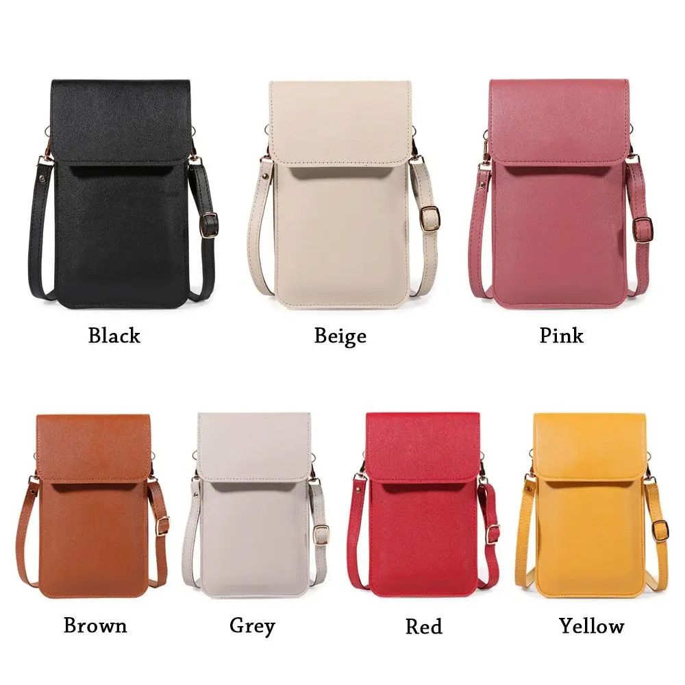 Womens mini bag touch screen mobile wallet PU leather handbag womens cross bag shoulder bag wallet 241213