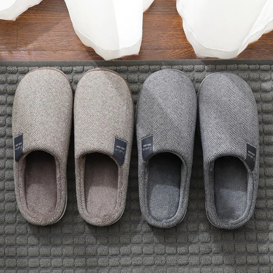 Mens Winter Home Slippers Casual Shoes Soft And Warm Indoor Bedroom Anti Slip Flat Couples Floor 241214