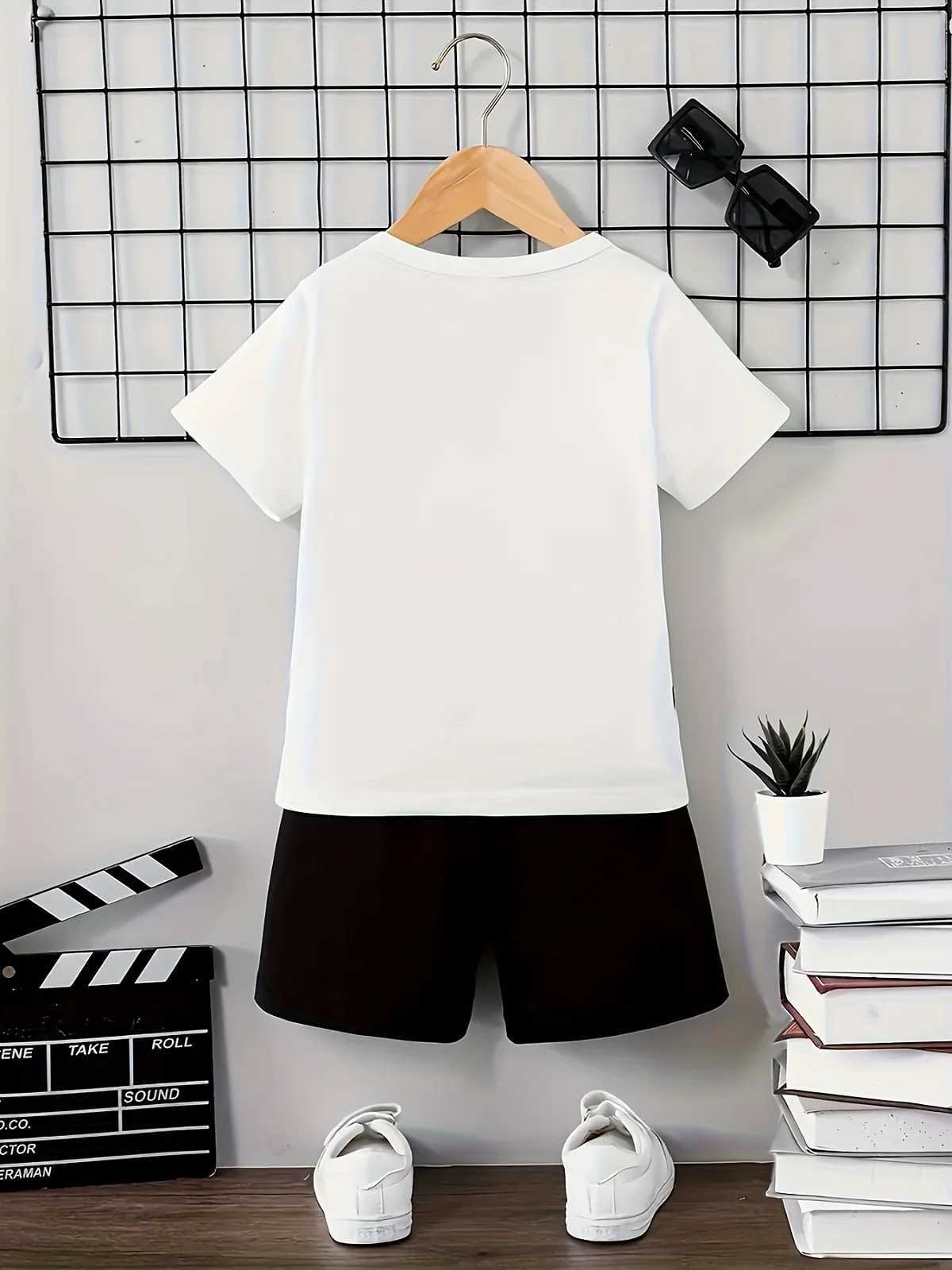 Clothing Sets Summer Baby Boy Clothes Set Fashion Children Girls Printed Short Sleeve T-shirts Top and Shorts Bottom Outfits Kid Tracksuits H241214
