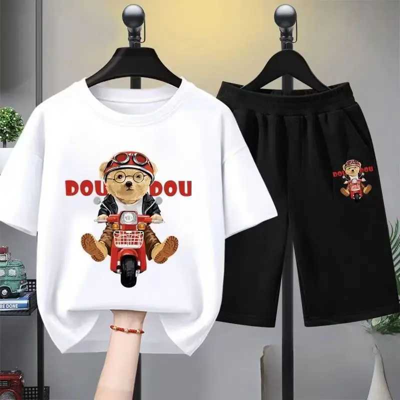 Clothing Sets Summer Baby Boy Clothes Set Printed Short Sleeve T-shirts and Shorts 2 Pieces Suit Casual Kid Children Girls Top Bottom Outfits H241214