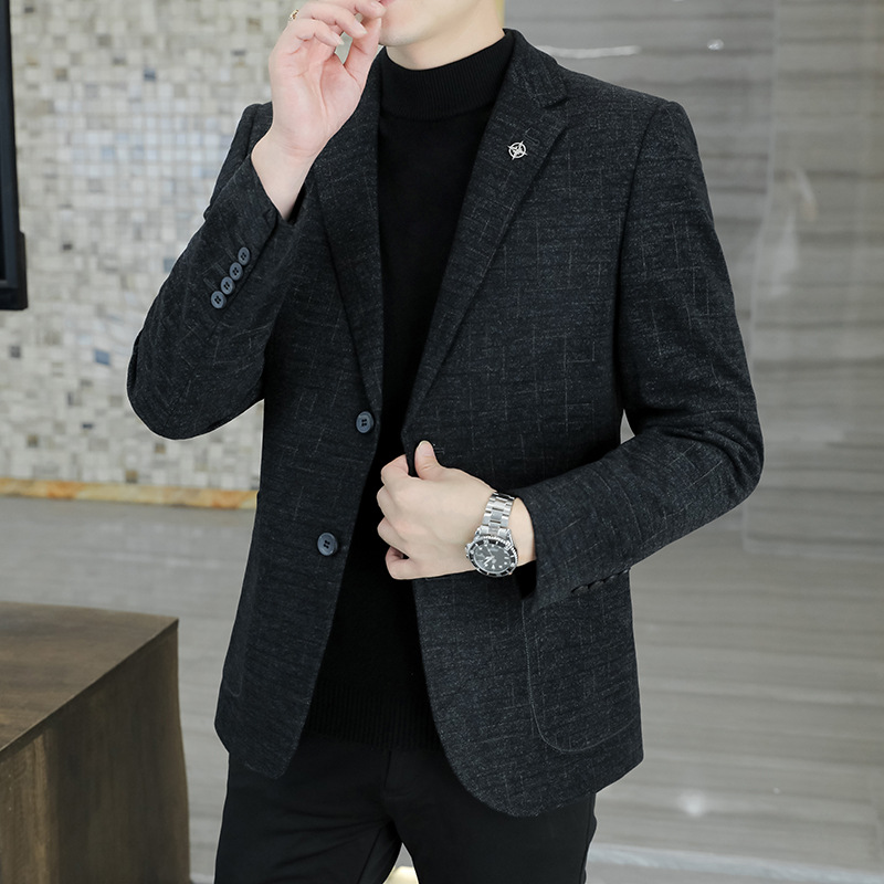 M1215Young men's business casual single suit jacket men's autumn and winter new small suit