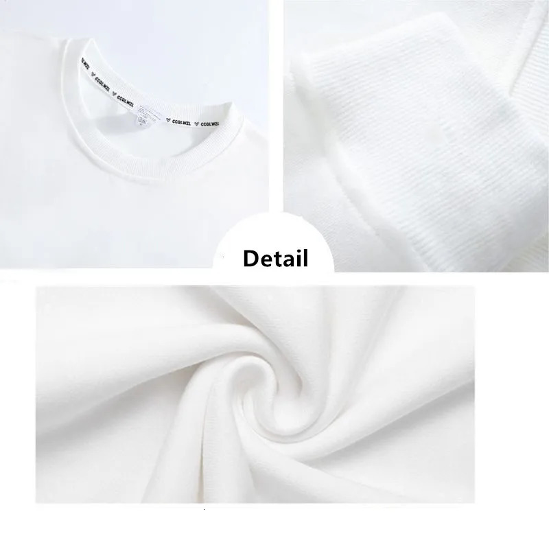 Korean Trend Woman Velvet Sweatshirts Casual High Street Unisex Oversize Style Crewneck Hoodies Fleece Warm Pullover Sportswear 241214