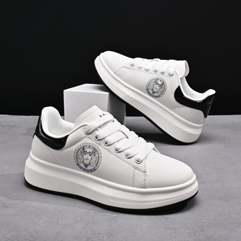 Modern White Casual Sneakers - Fashion badge for everyday wear, comfortable and versatile. Skateboarding shoes