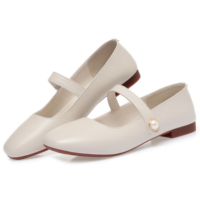 AIYUQI Mary Jane Shoes Women Square Head Genuine Leather Fashion Women's Spring Shoes Ballet Vintage Women's Loafers