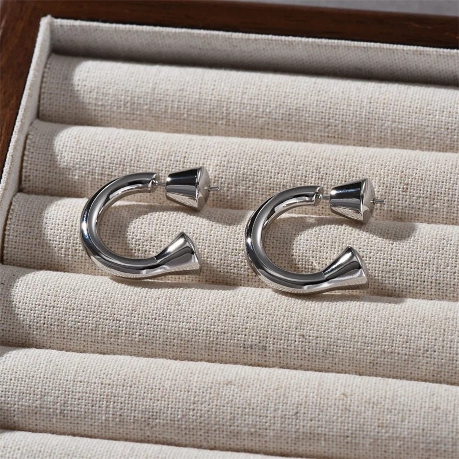 Vintage Fashion Metal Ring Earrings for Women Niche Trend Light High-end Top Banquet Accessories Jewelry Gifts 241214