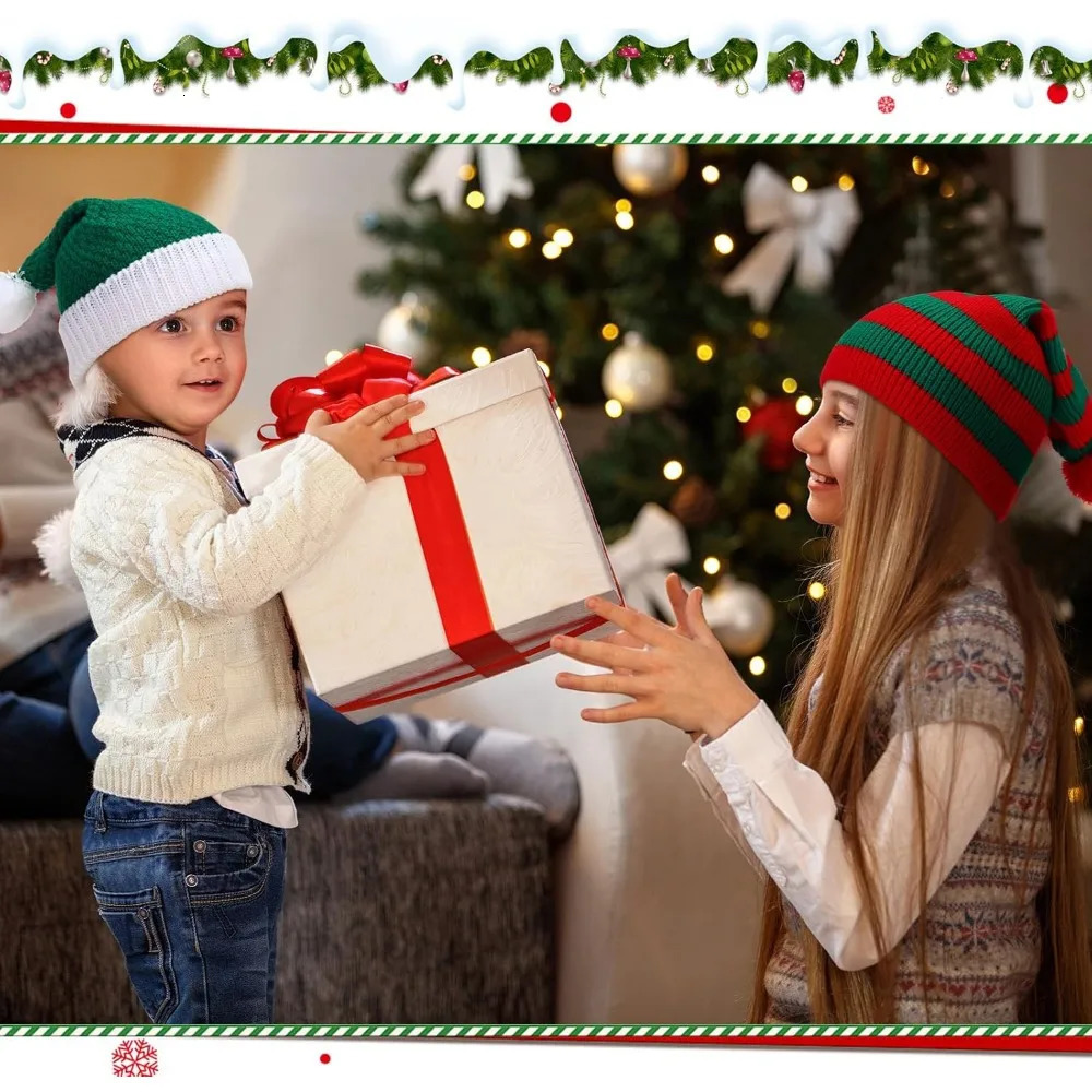 36 Christmas Knitted Santa Claus Hats Adult and Children Crochet Christmas Hats Bulk Winter Christmas Bean Hats 241211