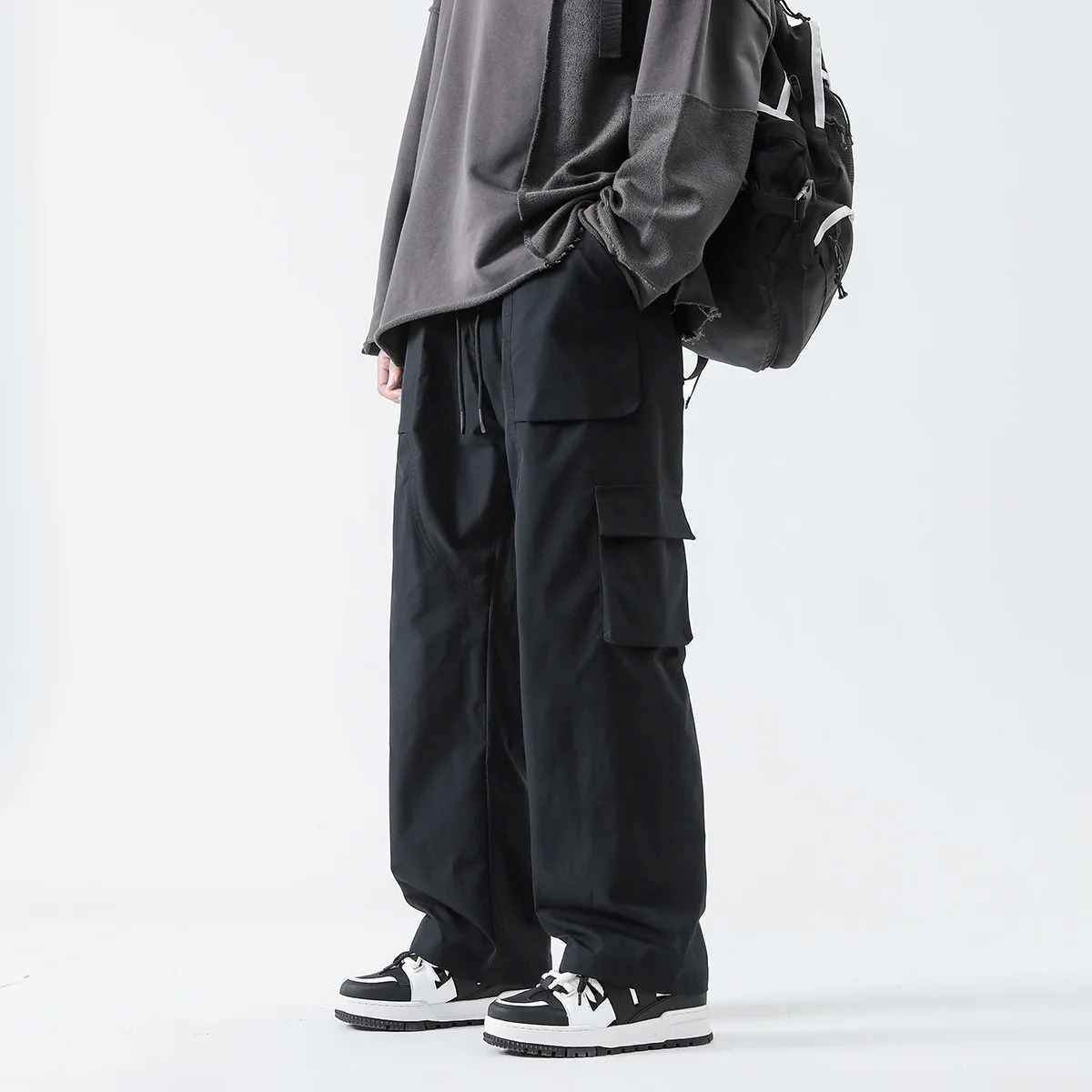 Streetwear Hip Hop Joggers Cargo Pants Men MultiPocket Elastic Waist Harem Trousers Male Harajuku Casual Woman Sweatpants 241214