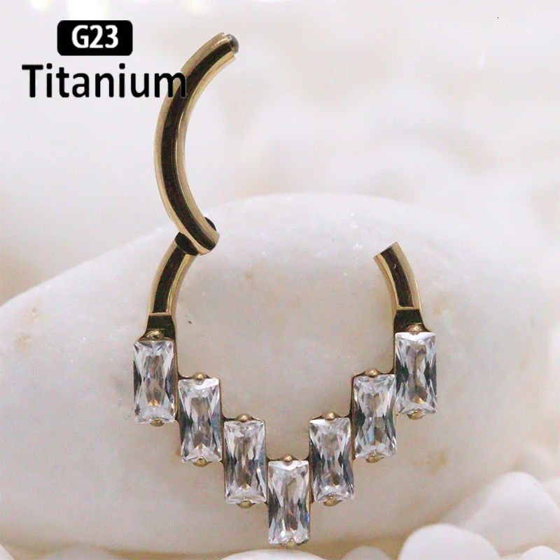 1PC G23 Piercing CZ Septum Hoop Nose Ring Clicker Ear Cartilage Tragus Helix Conch Nipple Piercing Body Jewelry Earring 241214