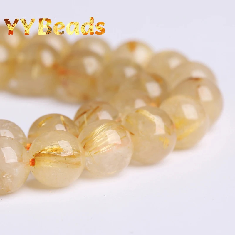 5A highquality natural gold ruby crystal round loose cushion beads for jewelry making DIY bracelets 4 6 8 10 12mm 241212