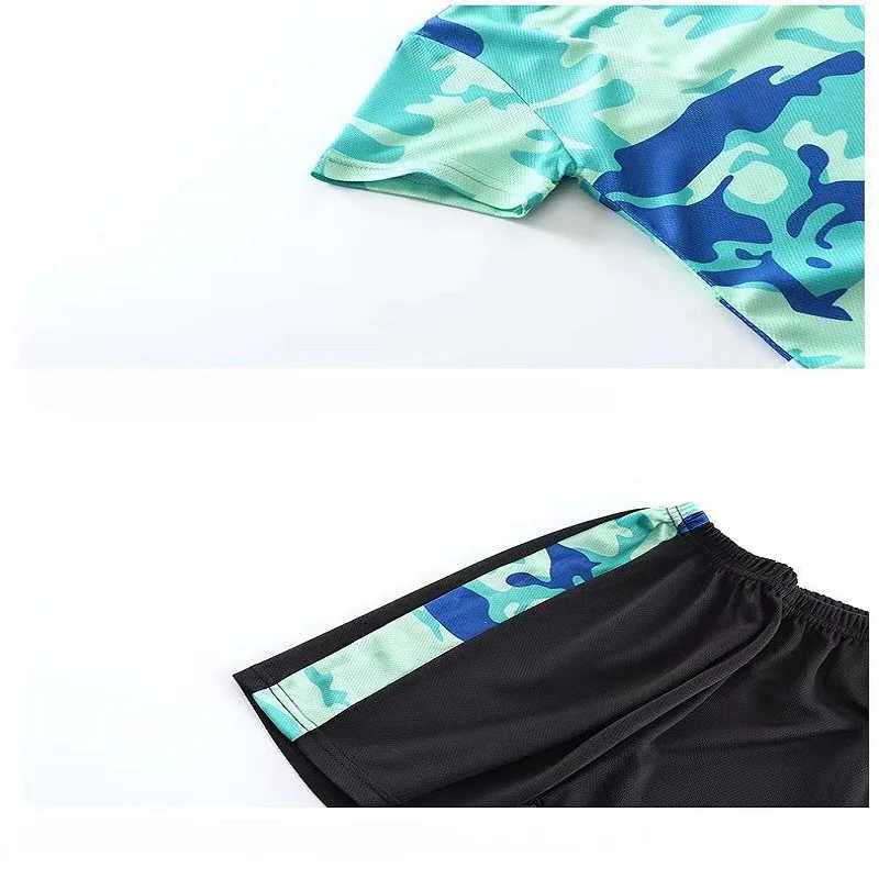 Clothing Sets Summer Kid Clothes Set Breathable Quick Drying Featured Print T-shirts and Shorts Suit Children Girls Sport Tracksuits H241214