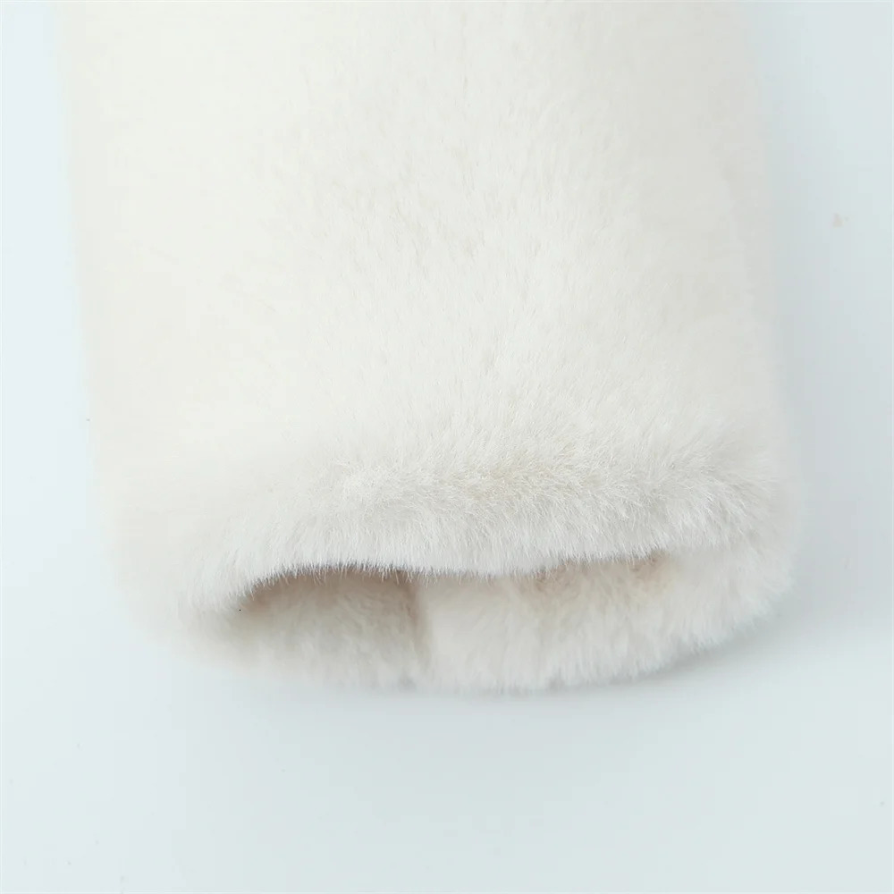 UNIZERA with belt lapel solid color medium to long plush coat autumn and winter warm for women 241211