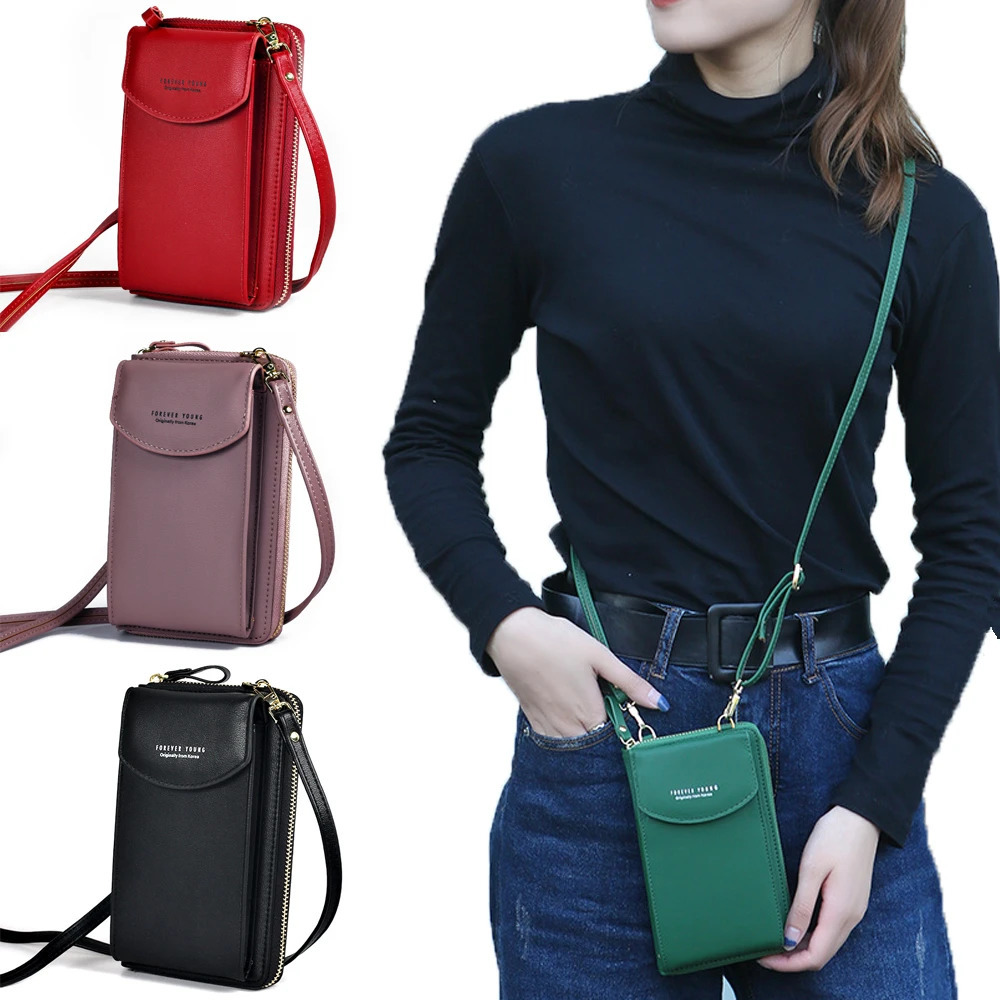 PU handbag ladies cross body mobile wallet shoulder bag 241213