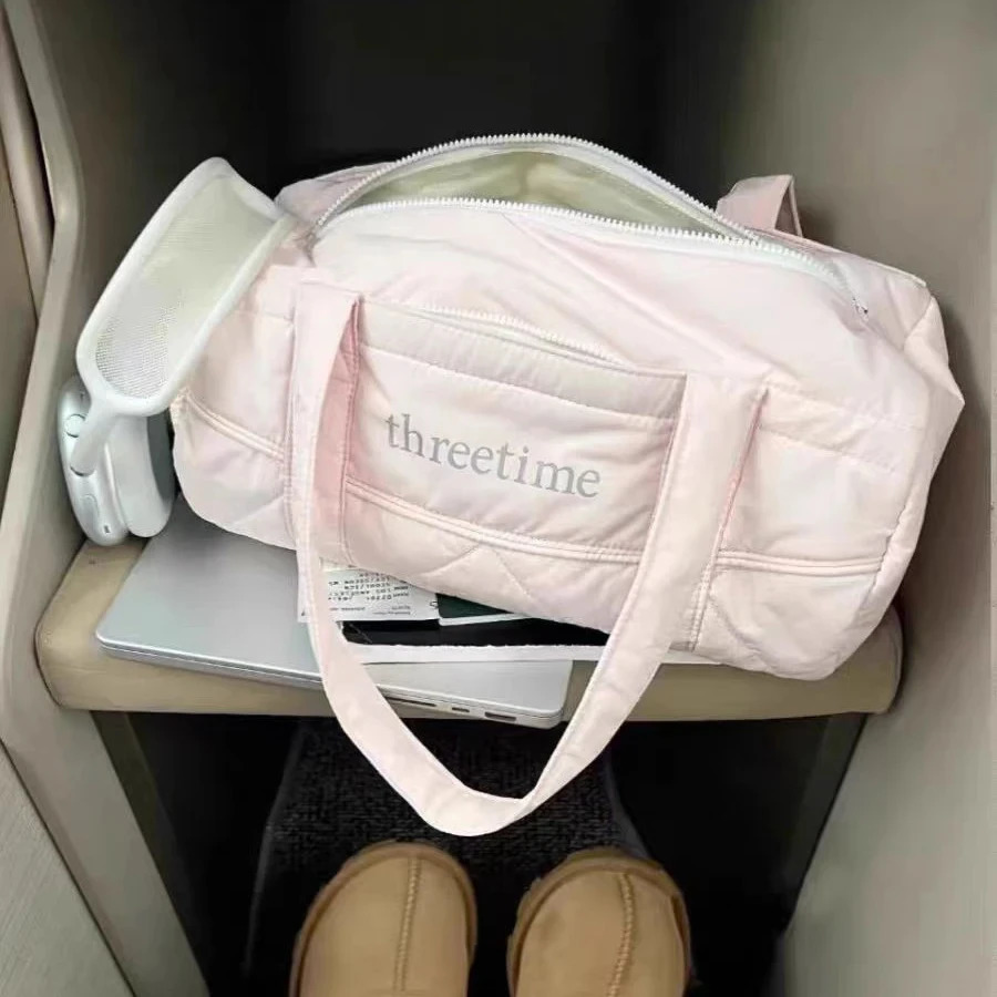 Womens Ins large capacity handbag womens outdoor travel storage bag sports and fitness storage shoulder bag Korean bag 241212