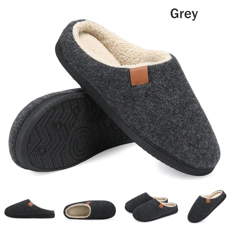 Mens Winter Slippers Home Warm Cotton Casual Indoor Bedroom Floor Shoes 241214