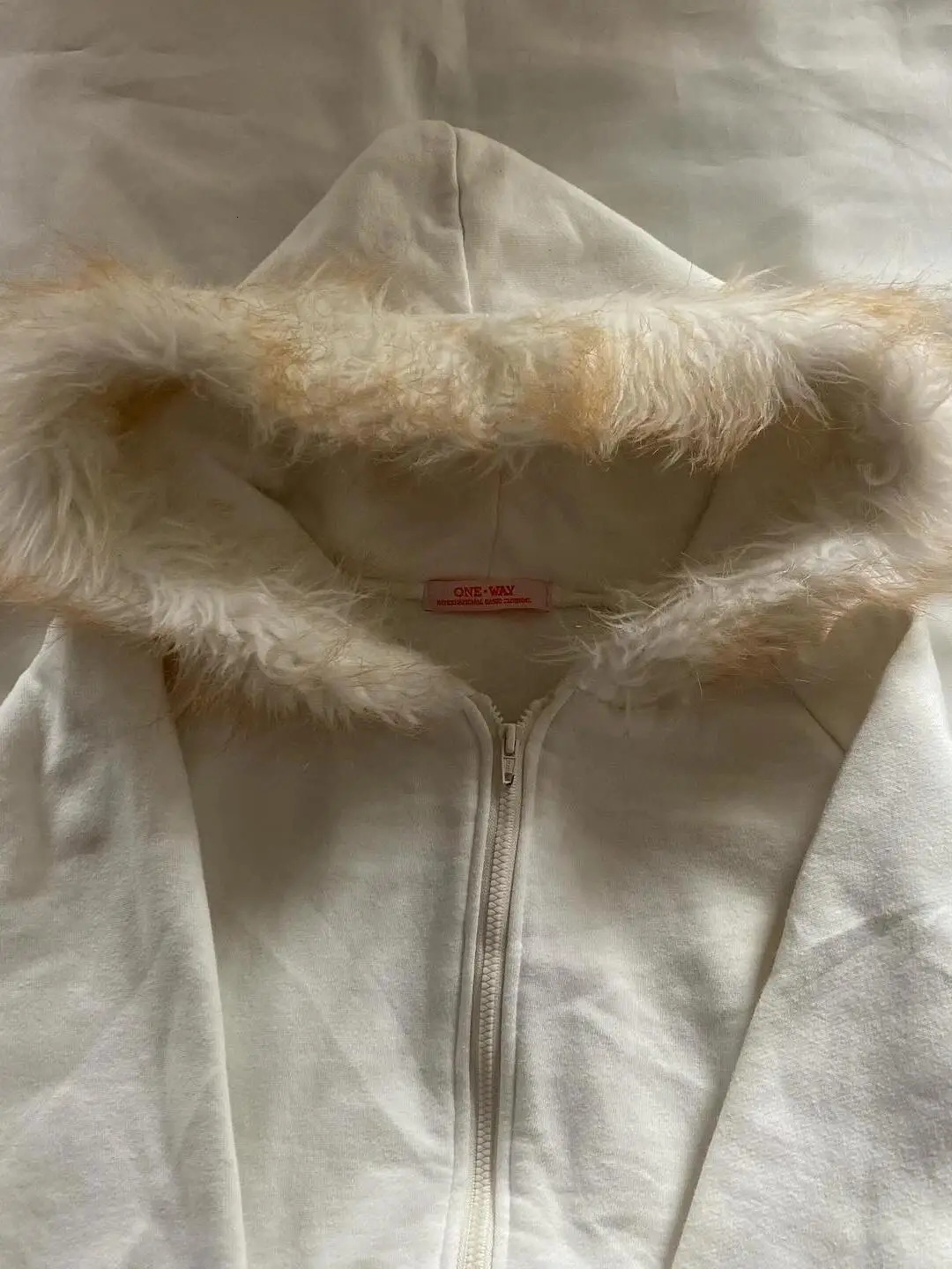Y2k niche fashion solid fur collar slim fit hoodie suitable for fresh Korean street zipper sportswear in winter warm cardigan 241209
