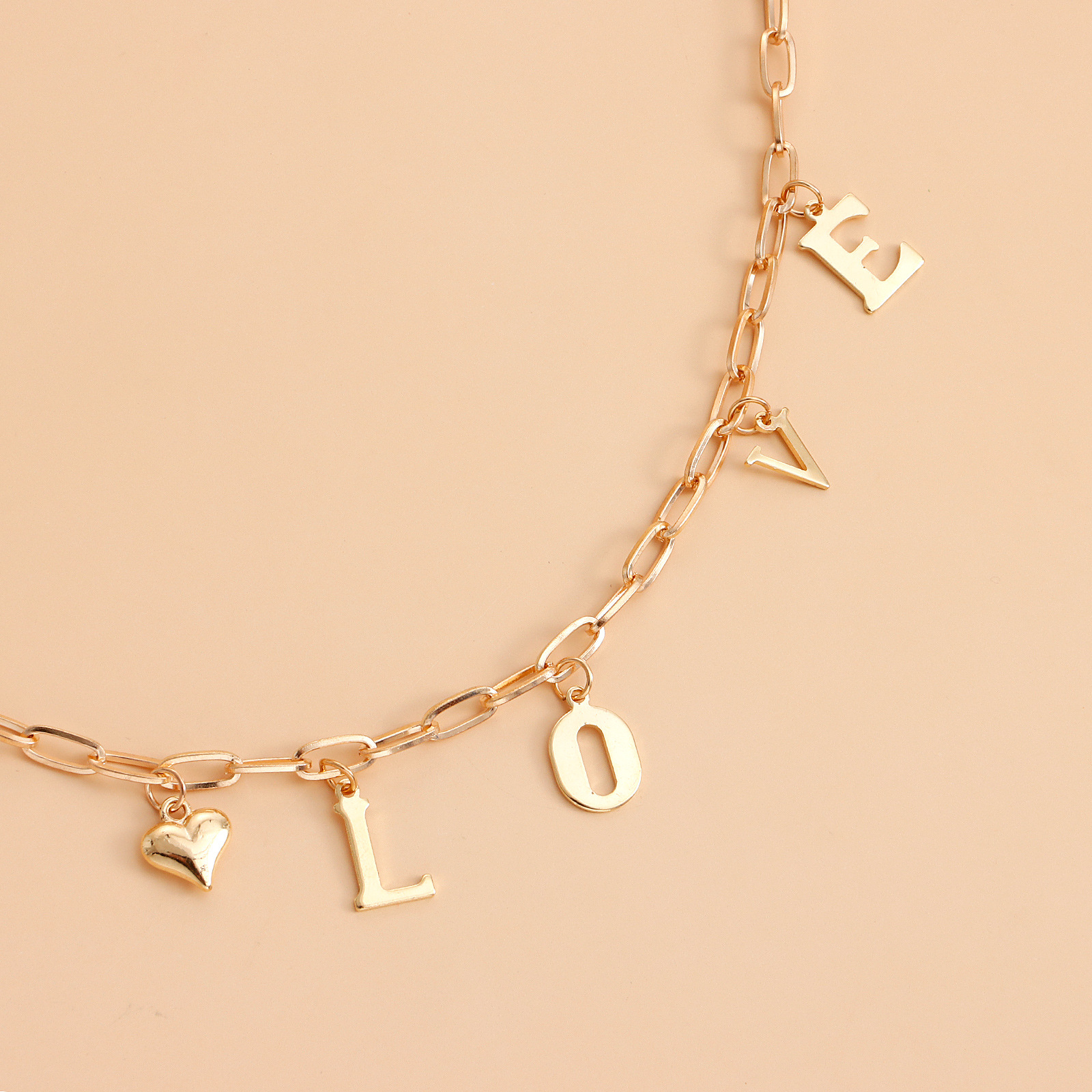 Minimalist LOVE Letter Layered Necklace with Pearl Pendant - European Metal Style Jewelry 2025 New In Stainless Steel Gold Plated Pearl Leaf Pendant Y