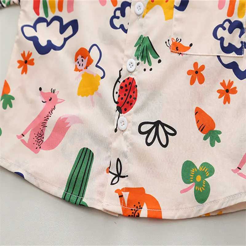 Clothing Sets Kids Fashion Clothes Summer Kids Boys Girls Causal Printe Rainbow Shirt Shorts 2Pcs/Set Baby Toddler Clothing Infant 0-6 Years H241214