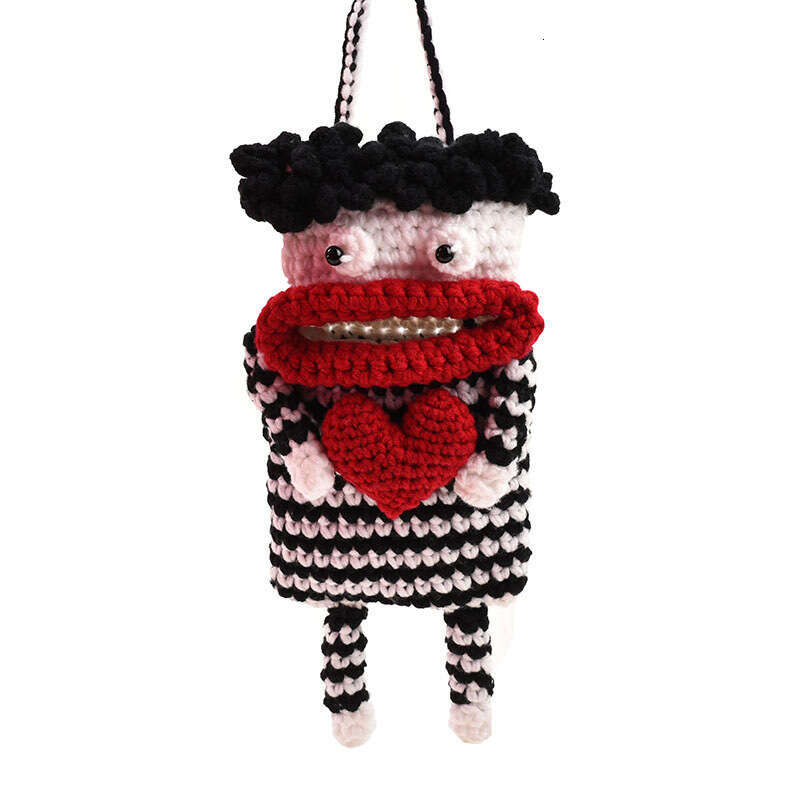Cute quirky crossbody bag for women, autumn winter DIY handmade knitted yarn mobile phone bag, wholesale of finished products, 2024 new style, chic an