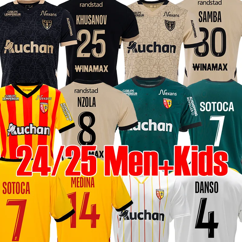 maillot RC Lens 24 25 soccer jerseys home yellow Saint-Barbe special OPENDA GANAGO SOTOCA Football Shirt 2024 kids NOTRE SANG ESTOR PEREIRA DA COSTA FRANKOWSKI