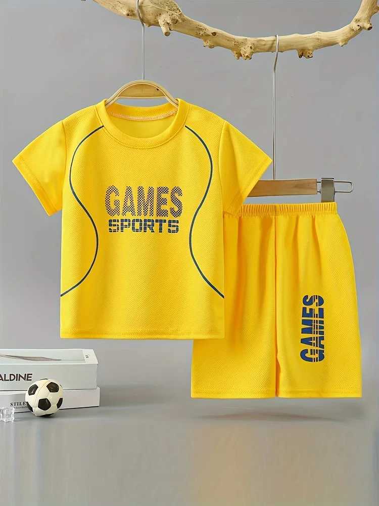 Clothing Sets Summer Baby Boy Clothes Set Kid Girls Breathable Letter Printed T-shirts And Shorts Suit Children Top Bottom Outfits Tracksuits H241214