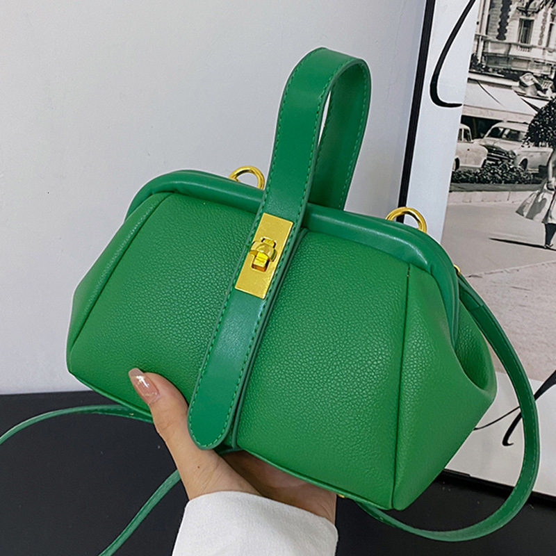 New designer orange PU leather small handbag shell clip womens gold blue cross trendy single shoulder bag