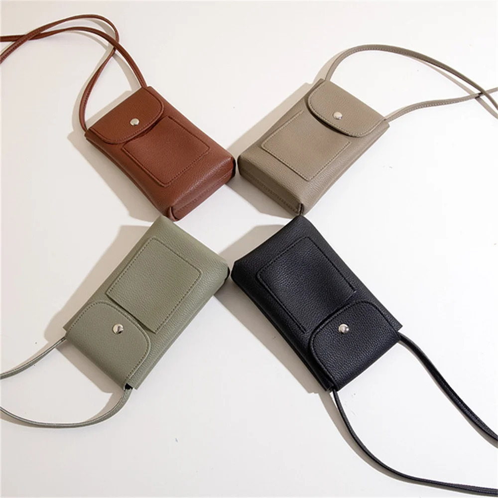 ISKYBOB Womens Wallet with Adjustable Belt Mini PU Leather Bag Mobile Phone Large Card Holder Handbag Money Bag Small Bag 241213