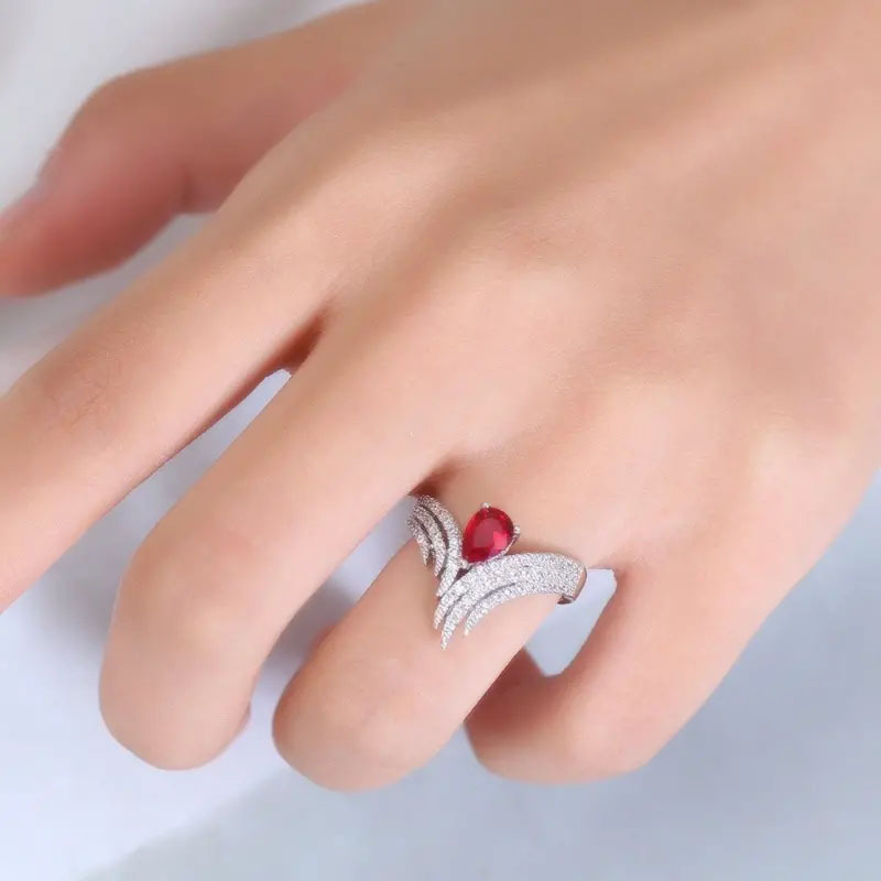 Choucong Drop Ship Ins Top Sell Wedding Rings Luxury Jewelry 925 Sterling Silver Fill Water Drop Multicolor Zircon CZ Diamond Party Eternity Women Win