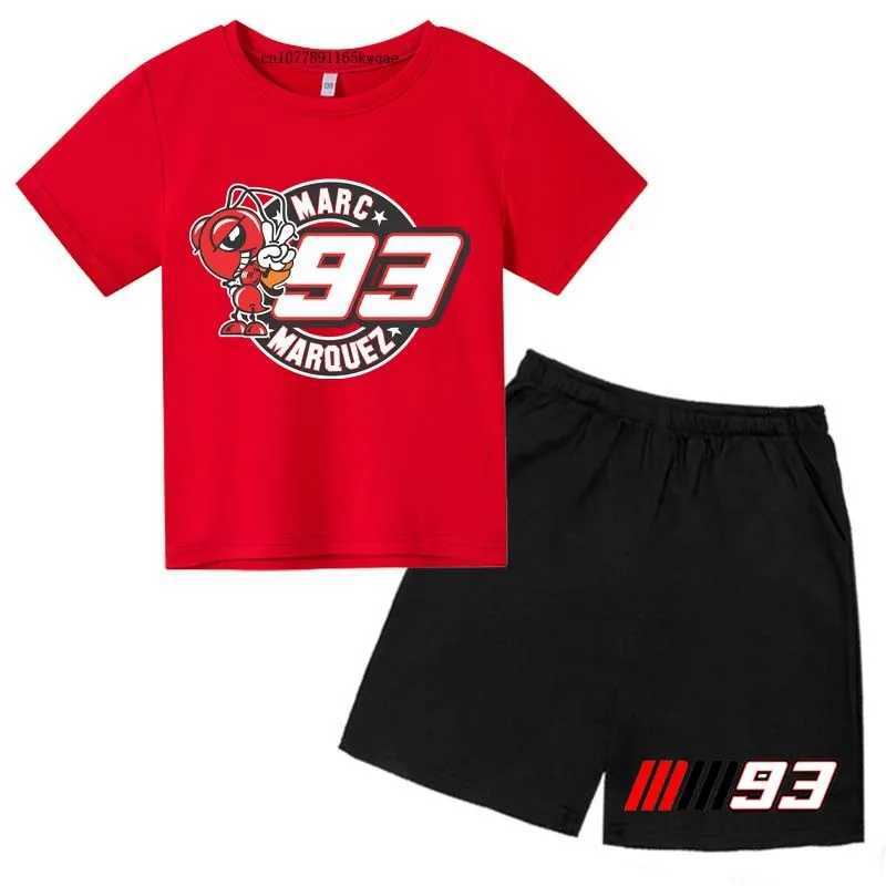 Clothing Sets No.93 Print Kids Summer 2pcs Breathable T-shirts+Pants Suits 2-13Years Boys Girls Moto Idol Outfits Children Gift Clothes Sets H241214