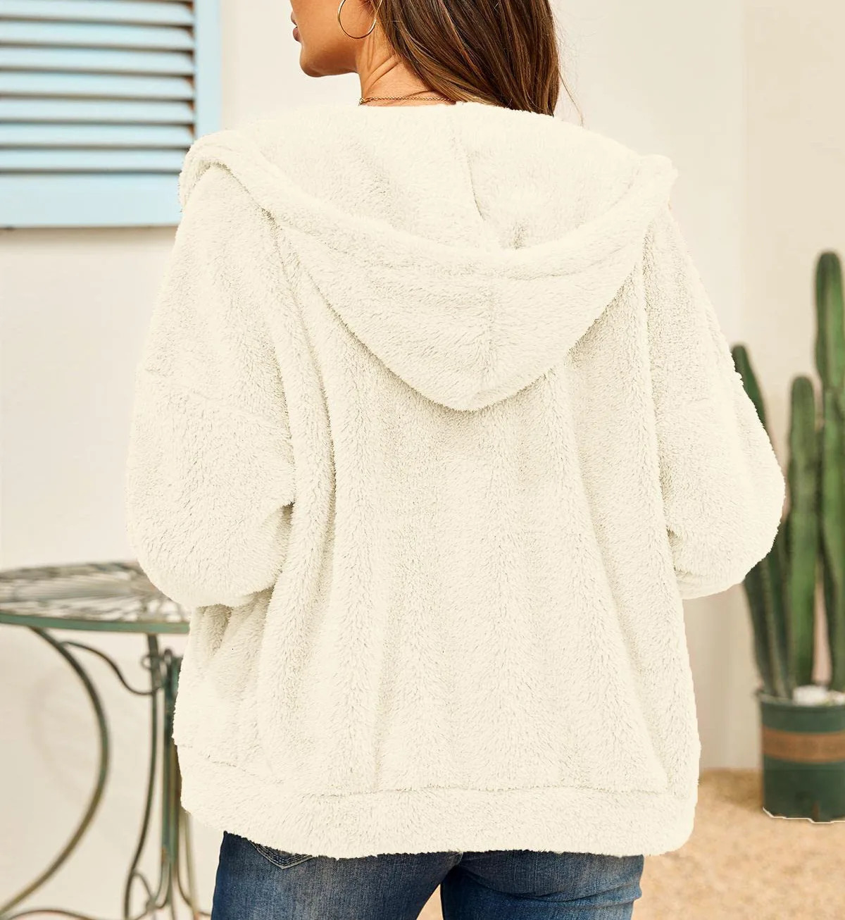 European and American outerwear autumn/winter casual and comfortable hooded sweatshirt with loose zipper pocket 241214
