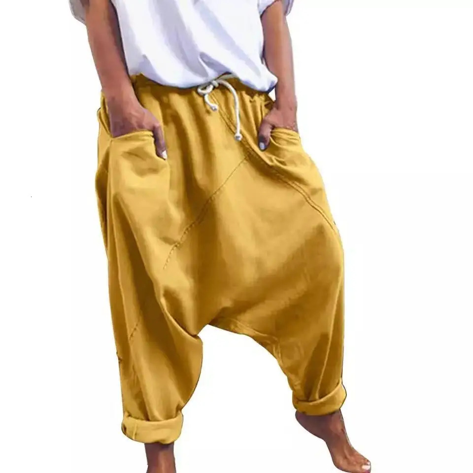 Womens Casual Harem Crotch Pants Fashionable Laceup Pant Trousers Oversized Hiphop Streetwear Woman 241212