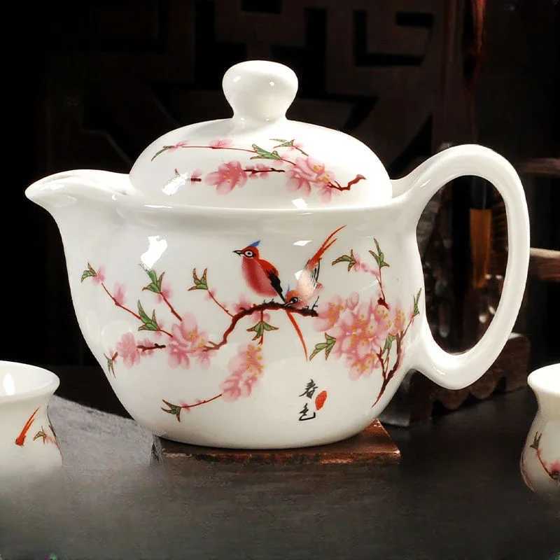 Traditional Chinese Blue and White Porcelain Teapot Ceramic Kung Fu Tea Set for He Use Single Pot with Filter Y241214