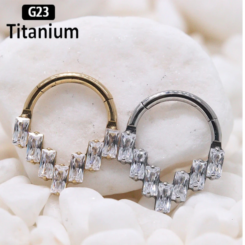 1PC G23 Piercing CZ Septum Hoop Nose Ring Clicker Ear Cartilage Tragus Helix Conch Nipple Piercing Body Jewelry Earring 241214