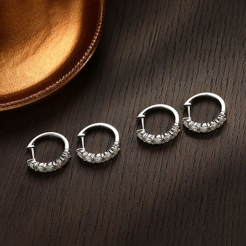 SHSTONE 0.1ct 3mm D Color Diamond Earrings Orginal 925 Sterling Sliver Ear Clip for Women Wedding Fine Jewelry Gifts 241214