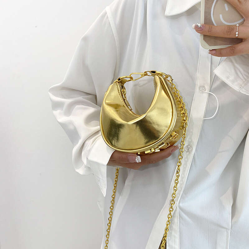 Sexy Summer Clothes for Women, hot Shiny Crescent Shoulder Bag, New Trendy Bags , Versatile Armpit Bag