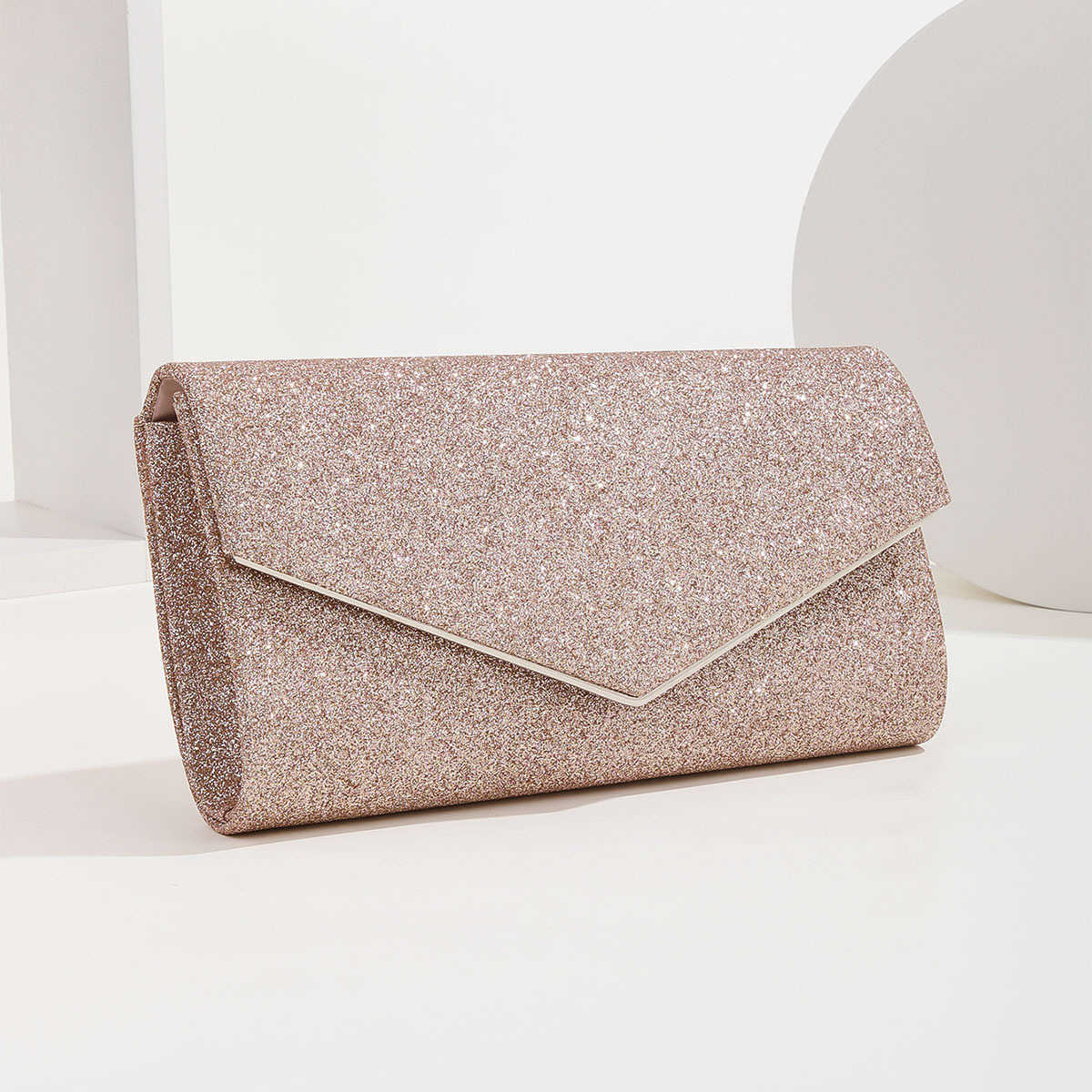 Clutch Bag New Fine Flash Dinner Bag Metal Three Fold Bag Holding One Shoulder Messenger Dress Evening Bag 240920