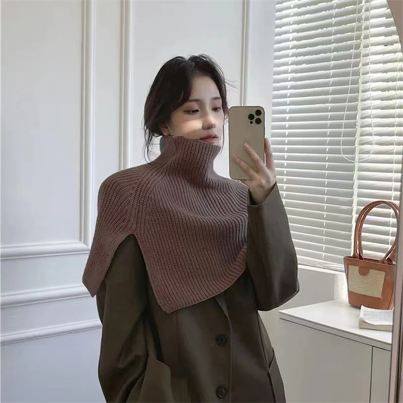 Floral scarves knitted shawls winter collars jackets bibs warm slotted clothing accessories 241211