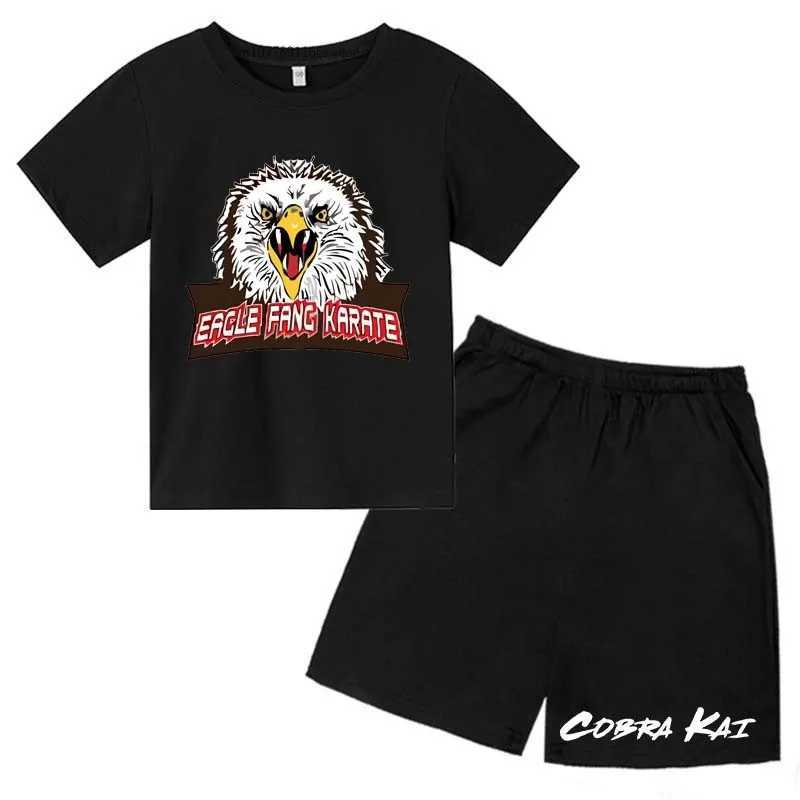 Clothing Sets Eagle Fang Karate Kids Summer Soft Breathable T-shirts+Pants 2pcs Sports Suits 2-13Years Boys Girls Fashion Outfits Clothes Sets H241214