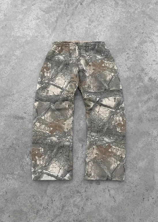Streetwear Retro Camo Sweatpants Y2K Mens Harajuku Gothic Hip Hop Tactical Leaf Loose Elastic Waist Jogging Casual Pants 241214