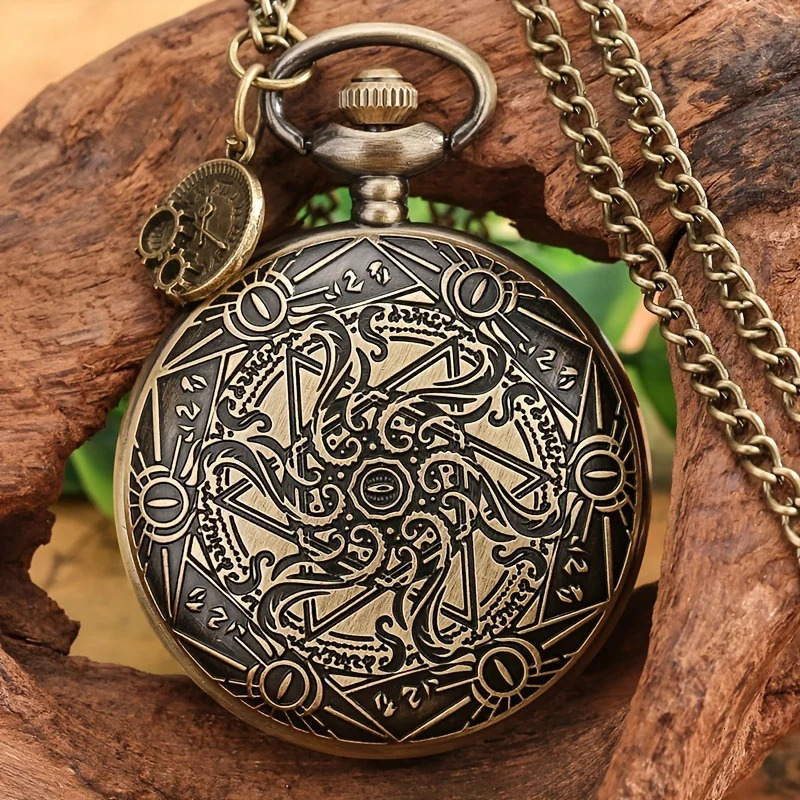 12 Quartz Watch Set Mens and Womens Fashion Matching Pocket Necklace 241212