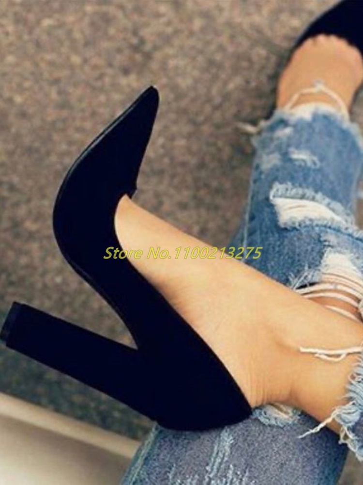 Block Slip On Women Pumps Sexy Pointed Toe Matte Leather Apricot Red 2024 New Arrivals Autumn Winter High Heel Shoes