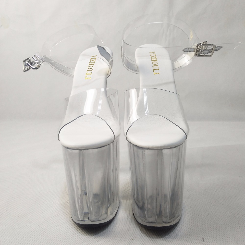 8 Inch, Full Transparent Crystal 20 Cm High Heel Pole Dancing Shoes/Show/Star/Model Wedding Shoes, Stage Sandals