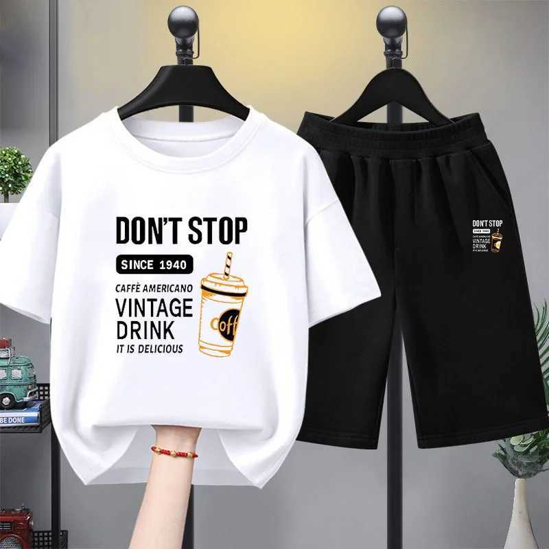 Clothing Sets Summer Baby Girls Clothes Set Children Boy Letter Printed T-shirts and Shorts 2pcs Suit Kid Casual Top Bottom Outfits tracksuits H241214
