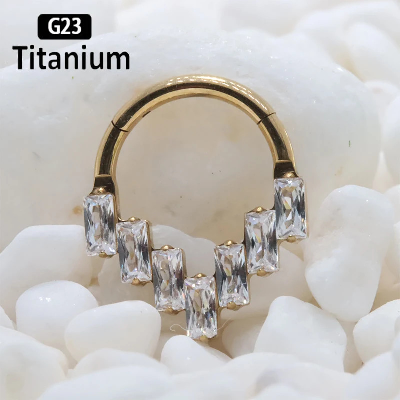 1PC G23 Piercing CZ Septum Hoop Nose Ring Clicker Ear Cartilage Tragus Helix Conch Nipple Piercing Body Jewelry Earring 241214